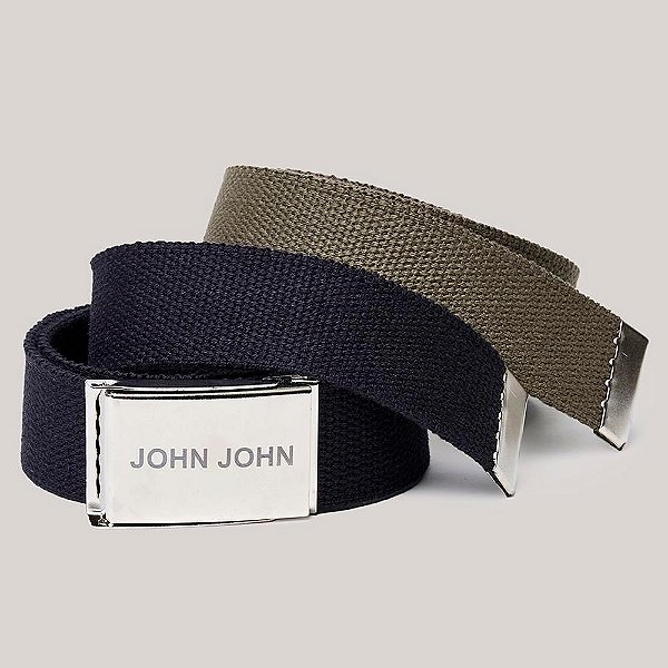 Kit de Cinto John John Cotton In26 Preto e Verde Masculino