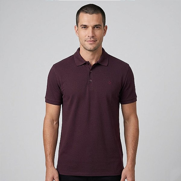Camisa Polo Dudalina Essential Basic In26 Bordô Masculino