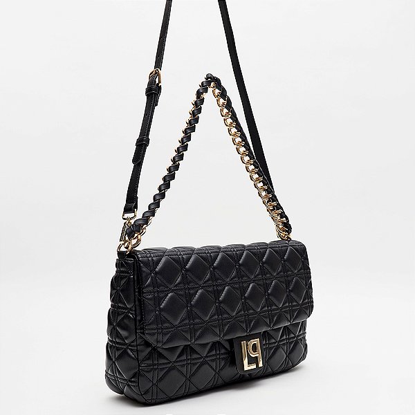 Bolsa Shoulder Lança Perfume Matelasse Ou26 Preto Feminino