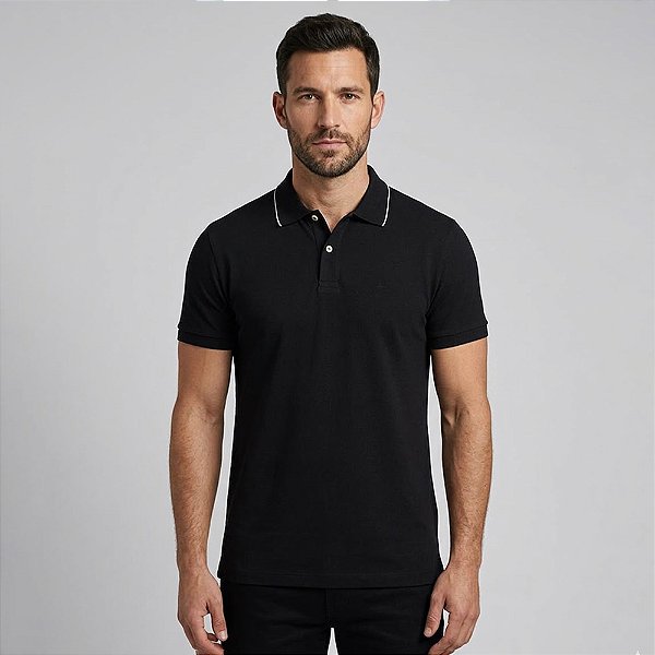 Camisa Polo Aramis Classic 1 Friso In26 Preto Masculino