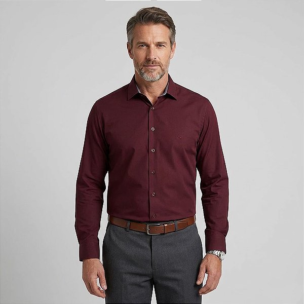 Camisa Dudalina Slim Lisa In26 Vermelho Masculino