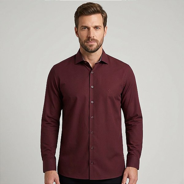 Camisa Dudalina Comfort Lisa In26 Vermelho Masculino