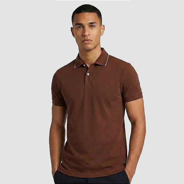 Camisa Polo Aramis Classic 1 Friso In26 Marrom Masculino