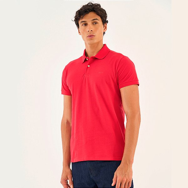 Camisa Polo Colcci Clean Ou26 Vermelho Masculino