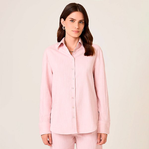 Camisa Dudalina Sf Ampla Lisa Ana In26 Rosa Feminino