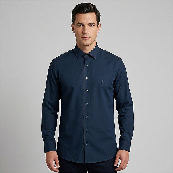 Camisa Dudalina Slim Lisa In26 Marinho Masculino