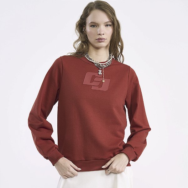 Moletom Colcci Big Iconic In26 Marrom Feminino