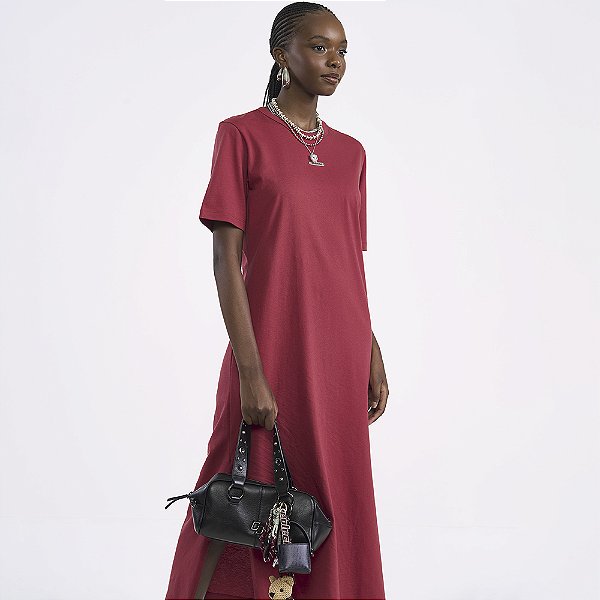 Vestido Mid Colcci Liso In26 Vermelho Feminino