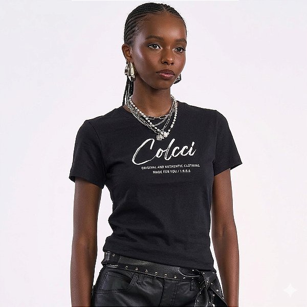 Camiseta Colcci Clothing In26 Preto Feminino