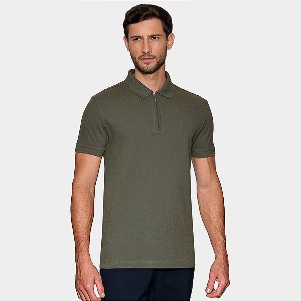 Camisa Polo Aramis Piquet Zipe In26 Verde Masculino
