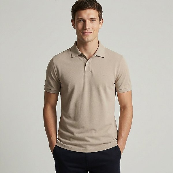 Camisa Polo Aramis Basic Piquet In26 Bege Masculino