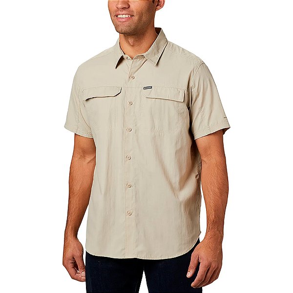 Camisa Columbia Silver Ridge 2 Short Sleeve Bege Masculino