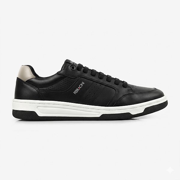 Sapatênis Couro Ferracini Vox 8057 617A Preto Masculino