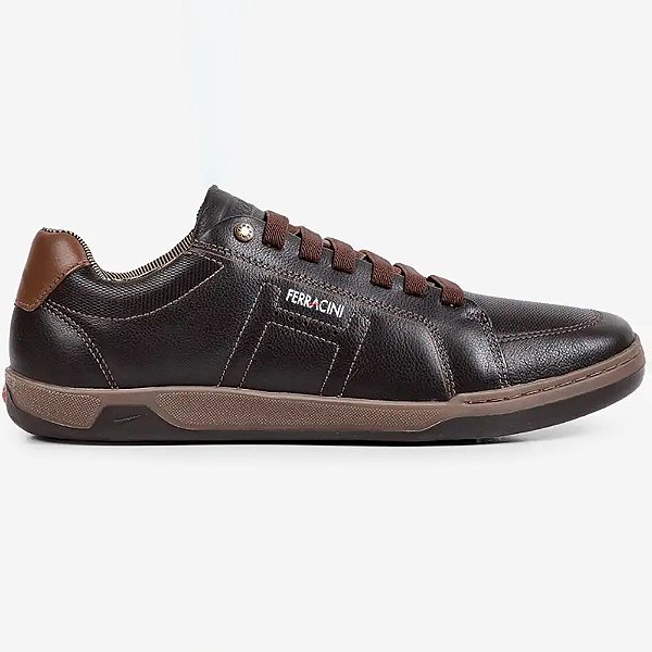 Sapatênis Couro Ferracini Lexus 7048 267C Marrom Masculino