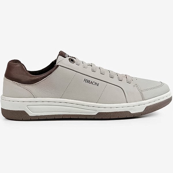 Sapatênis Couro Ferracini Vox 8050 617C Cinza Masculino