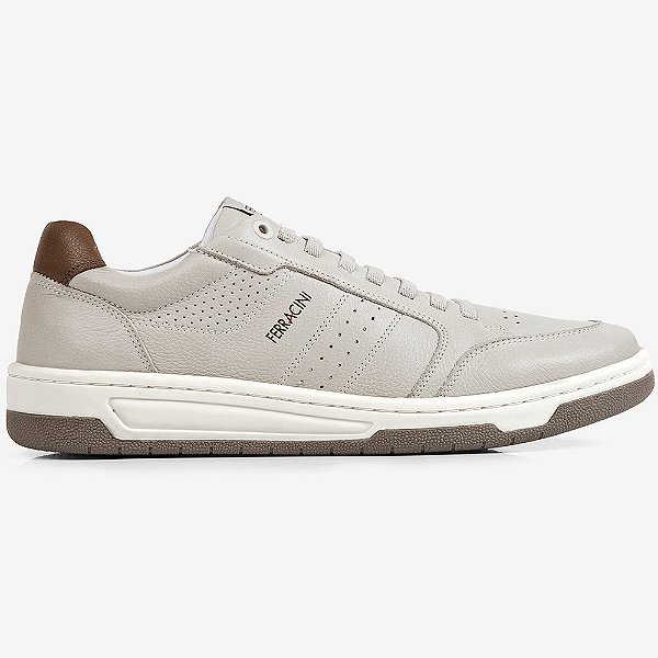 Sapatênis Couro Ferracini Vox 8057 617B Cinza Masculino