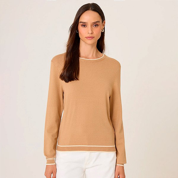 Blusa Dudalina Mara In26 Bege Feminino