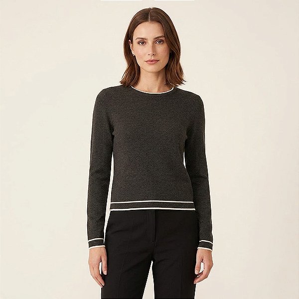 Blusa Dudalina Mara In26 Cinza Feminino