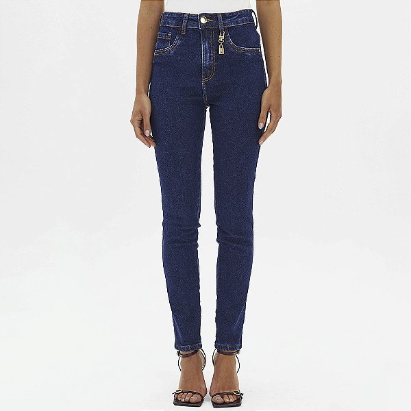 Calça Jeans Lança Perfume Skinny High Drk In26 Azul Feminino