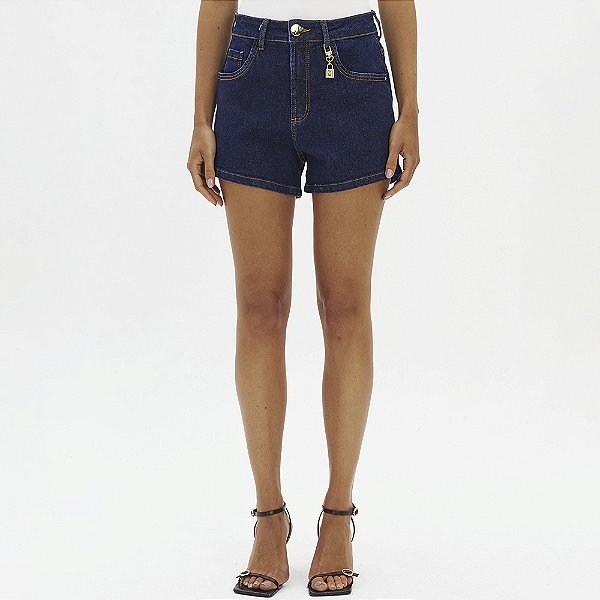 Short Jeans Lança Perfume Comfort Mid In26 Azul Feminino