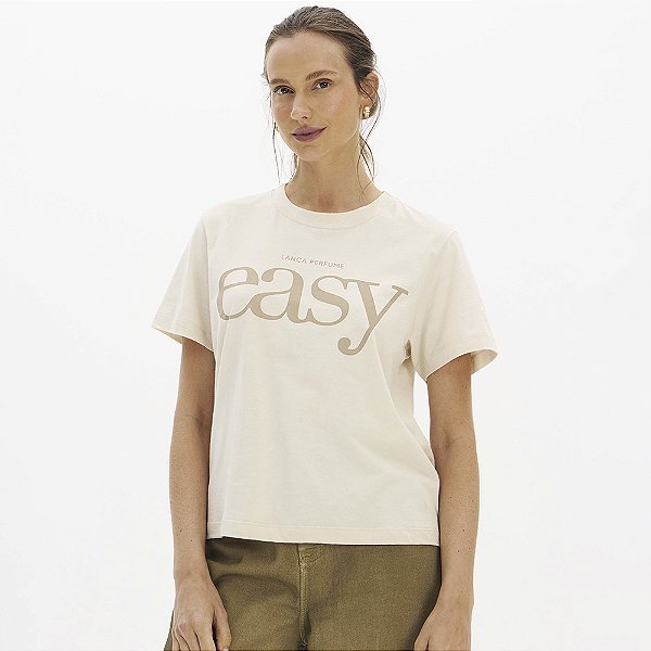 Camiseta Easy Lança Perfume Box Estampada In26 Bege Feminino