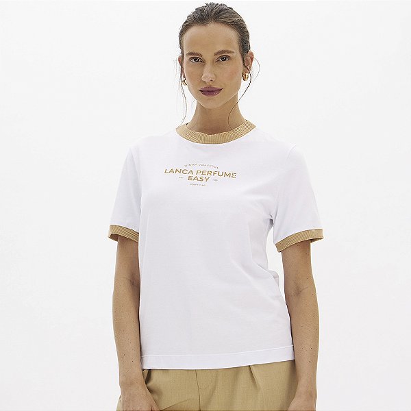 Camiseta Easy Lança Perfume Regular In26 Off White Feminino