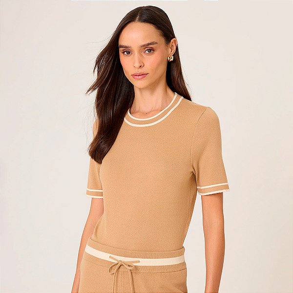 Blusa Dudalina Mara In26 Bege Feminino