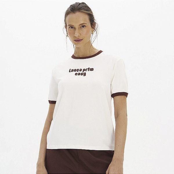 Camiseta Easy Lança Perfume Babylook In26 Off White Feminino