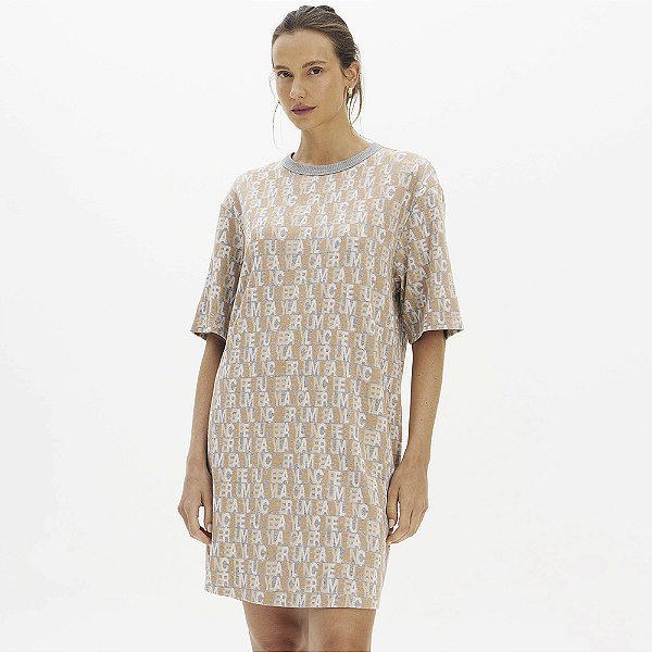Vestido Easy Lança Perfume Monograma In26 Bege Feminino
