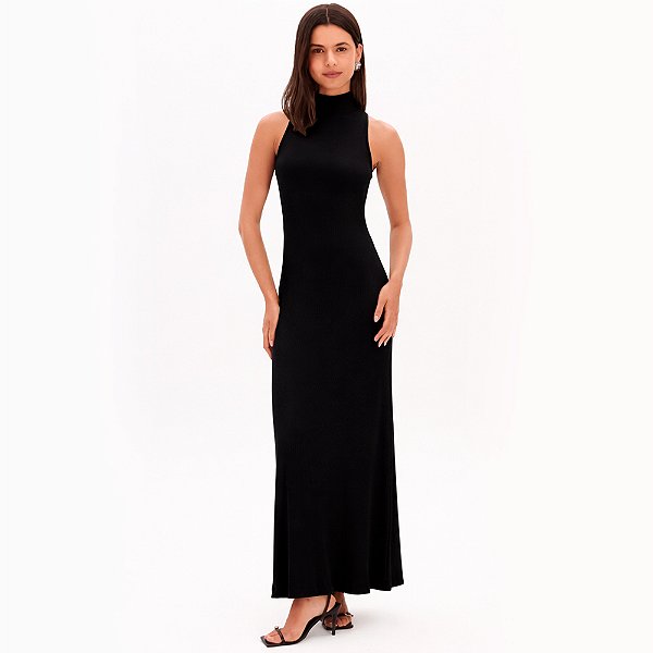 Vestido Super Mid Lança Perfume Canelada In26 Preto Feminino