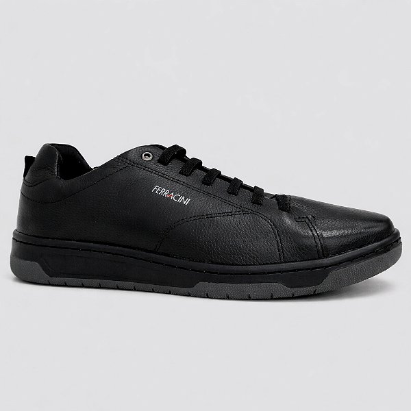 Sapatênis Couro Ferracini Vox 8061 617B Preto Masculino
