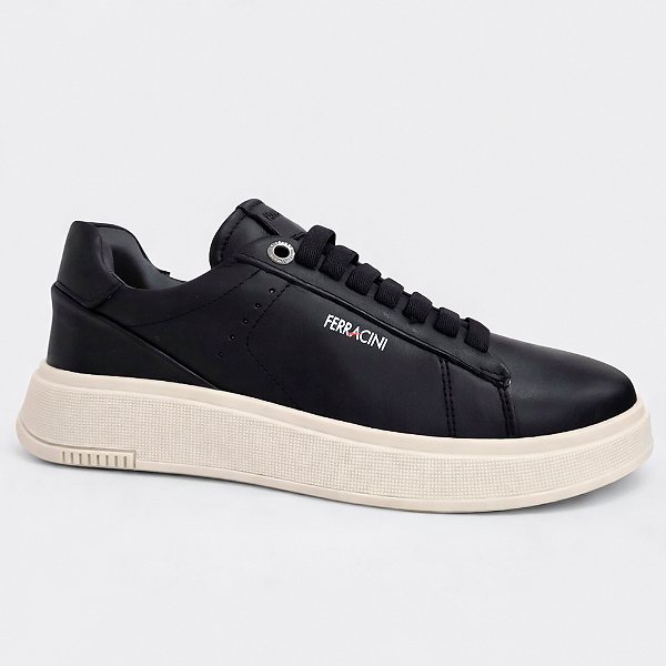 Sapatênis Couro Ferracini Logan 9312 678A Preto Masculino