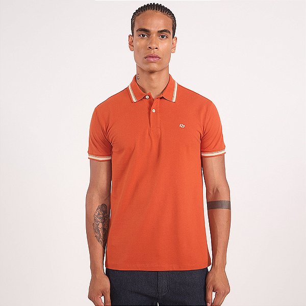 Camisa Polo Colcci Piquet Iconic Fx In26 Laranja Masculino