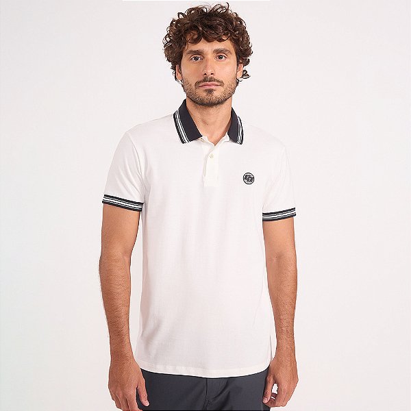 Camisa Polo Colcci Piquet Special In26 Off White Masculino