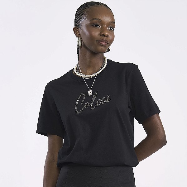 Camiseta Colcci Shine In26 Preto Feminino