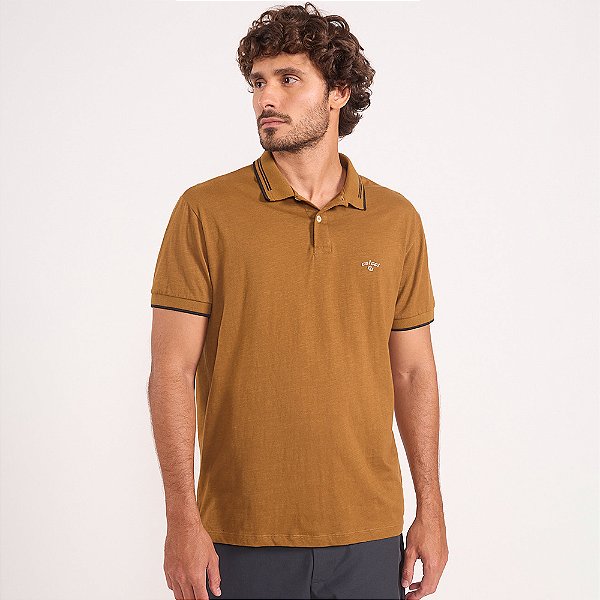 Camisa Polo Colcci Piquet Logo In26 Marrom Masculino