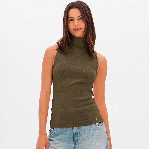 Blusa Lança Perfume Sem Manga Gola Alta In26 Verde Feminino