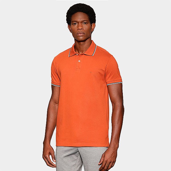 Camisa Polo Aramis Basic 4 Frisos In26 Laranja Masculino
