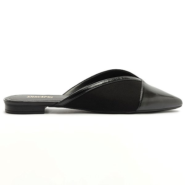 Sapatilha Mule Anacapri Salto Rasteiro Preto Feminino