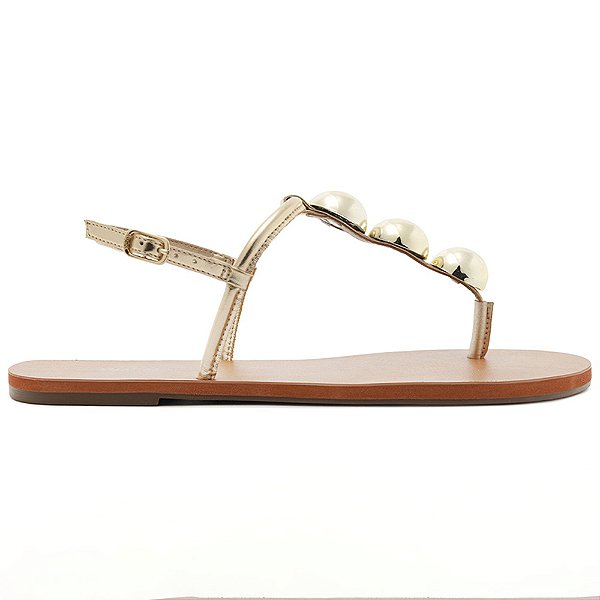 Sandália Rasteira Anacapri Slim Dourado Feminino