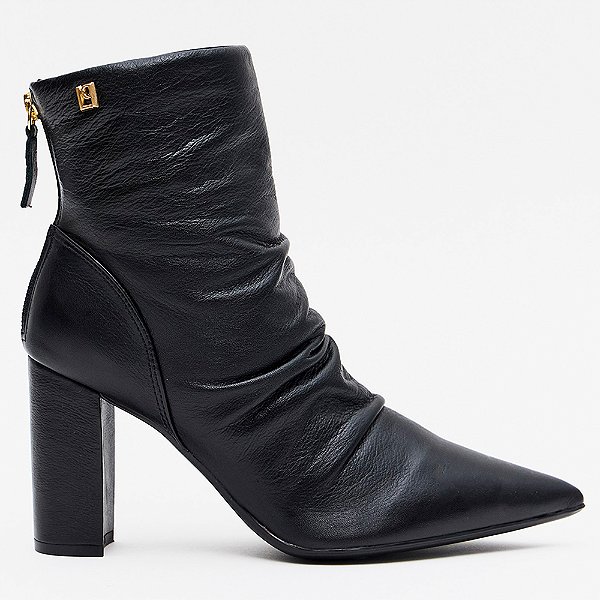 Bota Lança Perfume Slouch Couro Salto In26 Preto Feminino