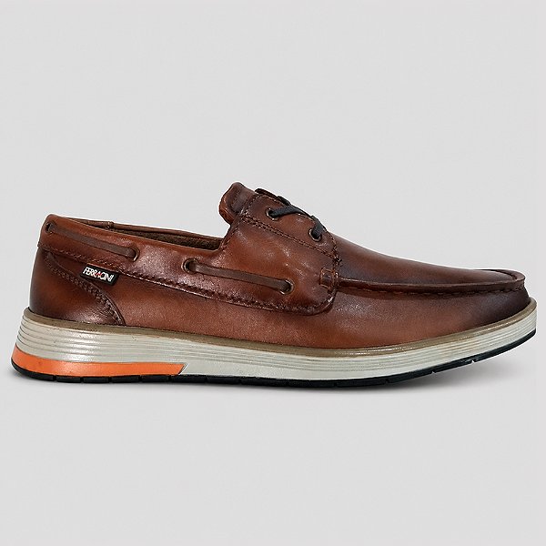 Sapato Couro Ferracini Ultra Summ 6990 657D Marrom Masculino