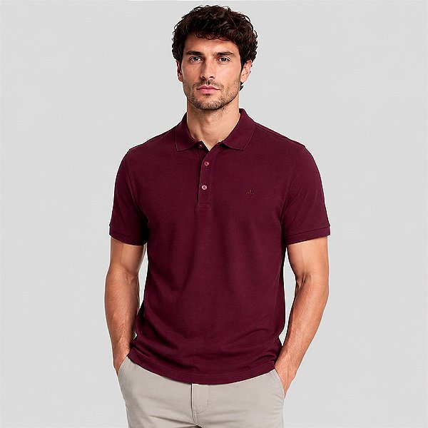 Camisa Polo Dudalina Essential Color In26 Bordô Masculino