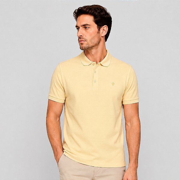 Camisa Polo Dudalina Essential Color In26 Amarelo Masculino
