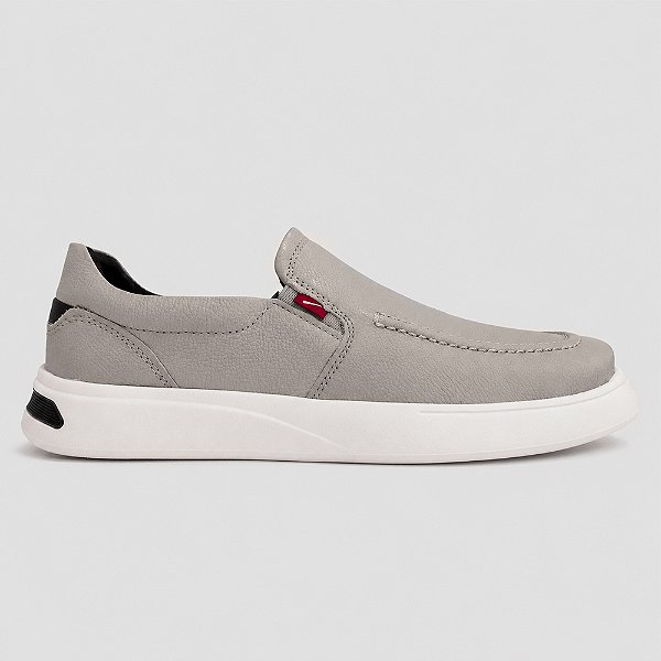 Sapatênis Couro Ferracini Búzios 8960 652B Cinza Masculino