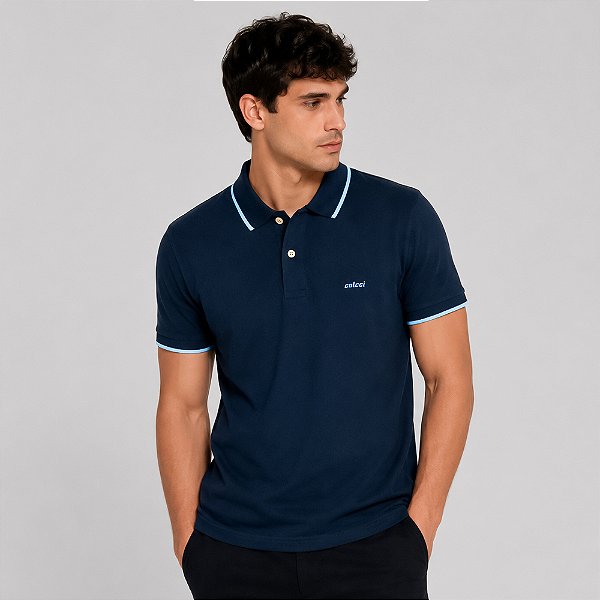 Camisa Polo Colcci Line Ou26 Azul Life Masculino