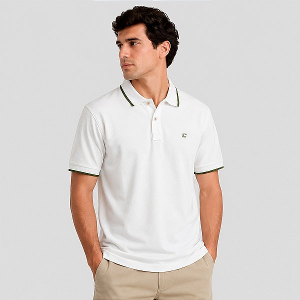 Camisa Polo Colcci Piquet Logo Fx In26 Off White Masculino
