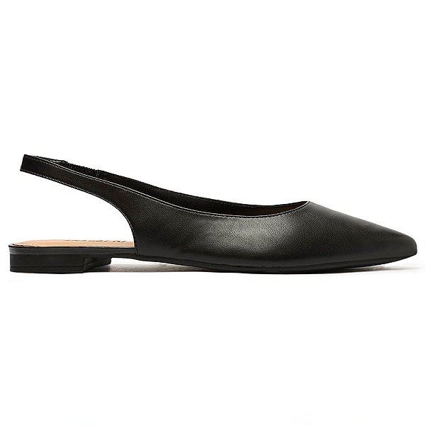 Sapatilha Anacapri Slingback Salto Rasteiro Preto Feminino