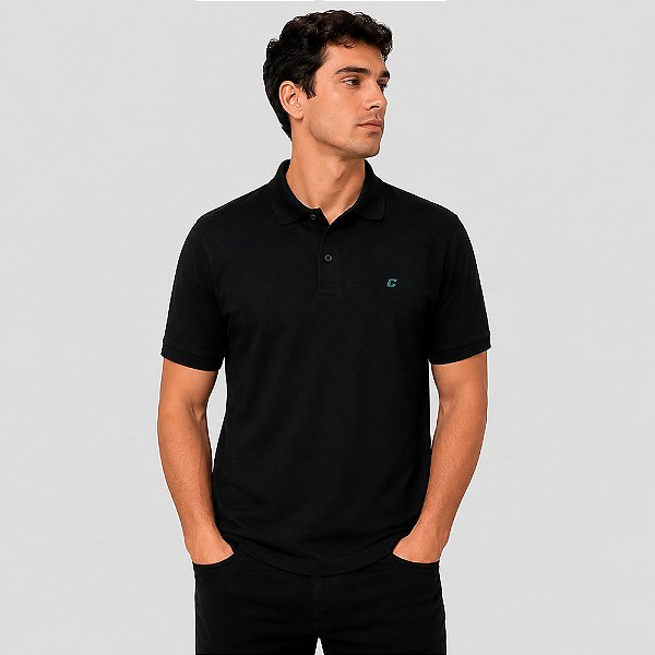 Camisa Polo Colcci Piquet Logo In26 Preto Masculino