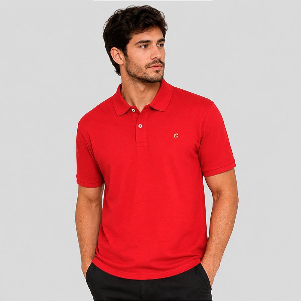 Camisa Polo Colcci Piquet Logo In26 Vermelho Masculino